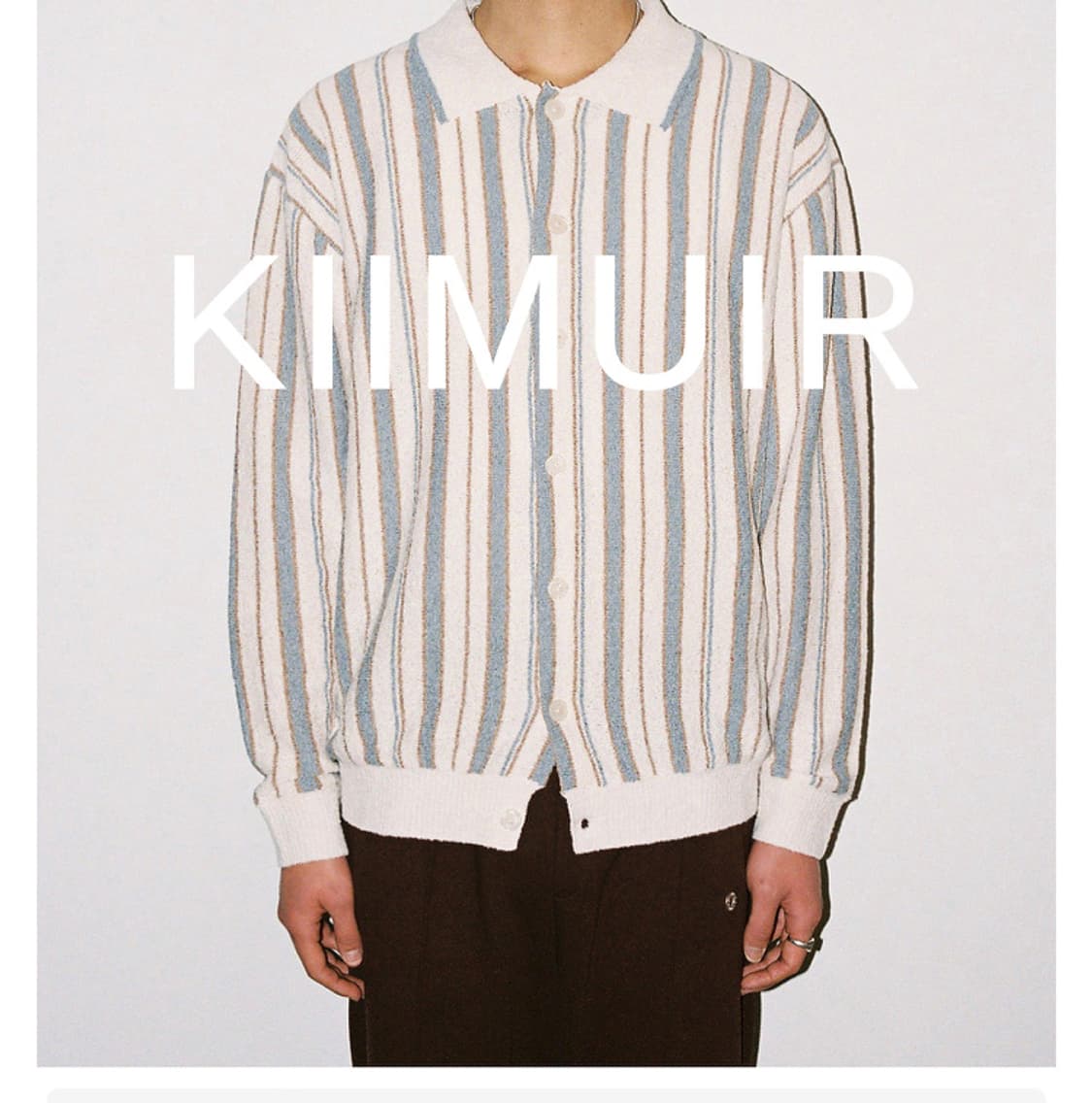 키뮤어 테리 부클 스트라이프 가디건 L사이즈 상품이미지2