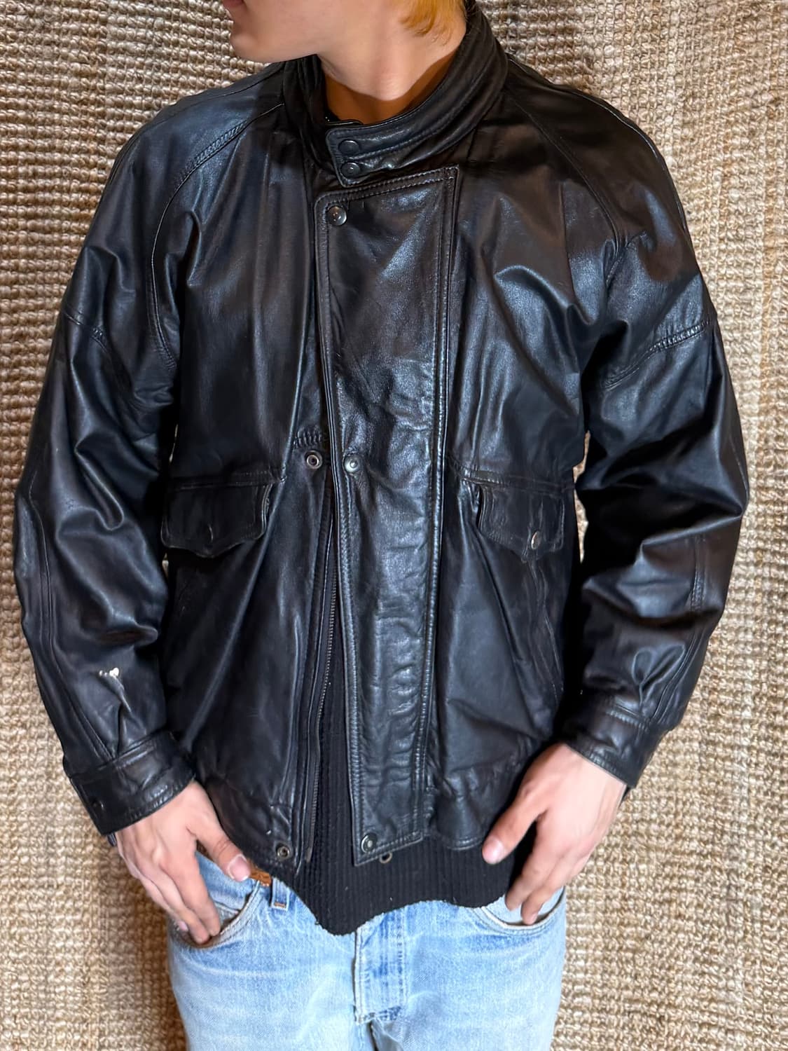 빈티지 양가죽 레더자켓 상품이미지1