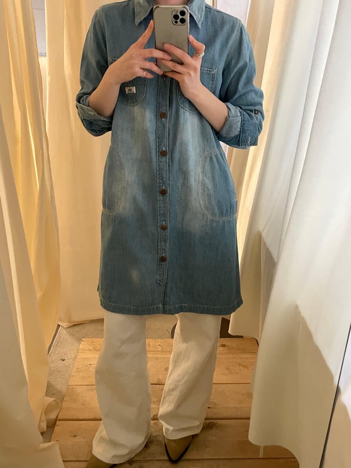 vintage wash denim shirt dress 상품이미지9