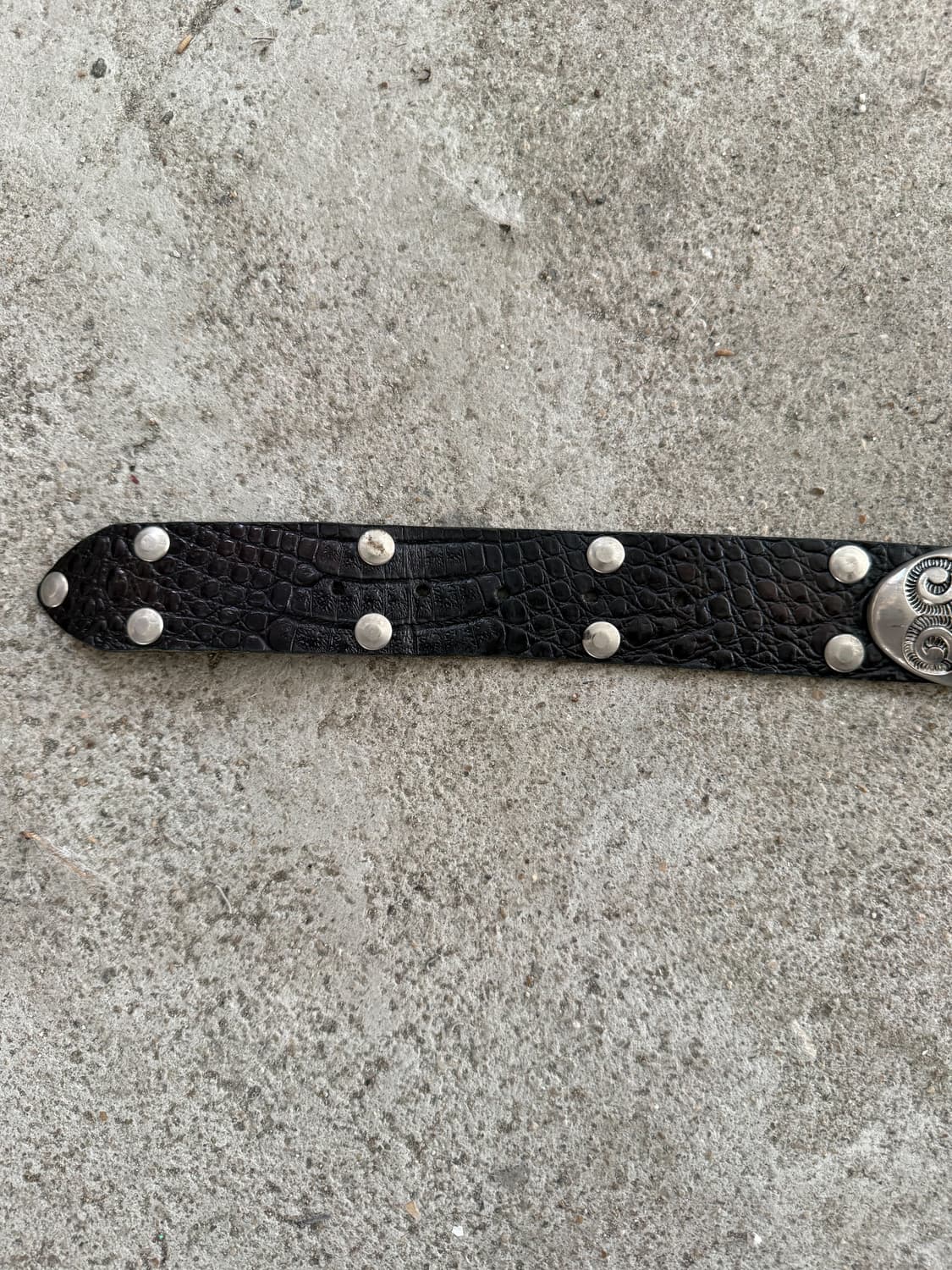 90s Nanni Croc Embossed Concho Belt 상품이미지8