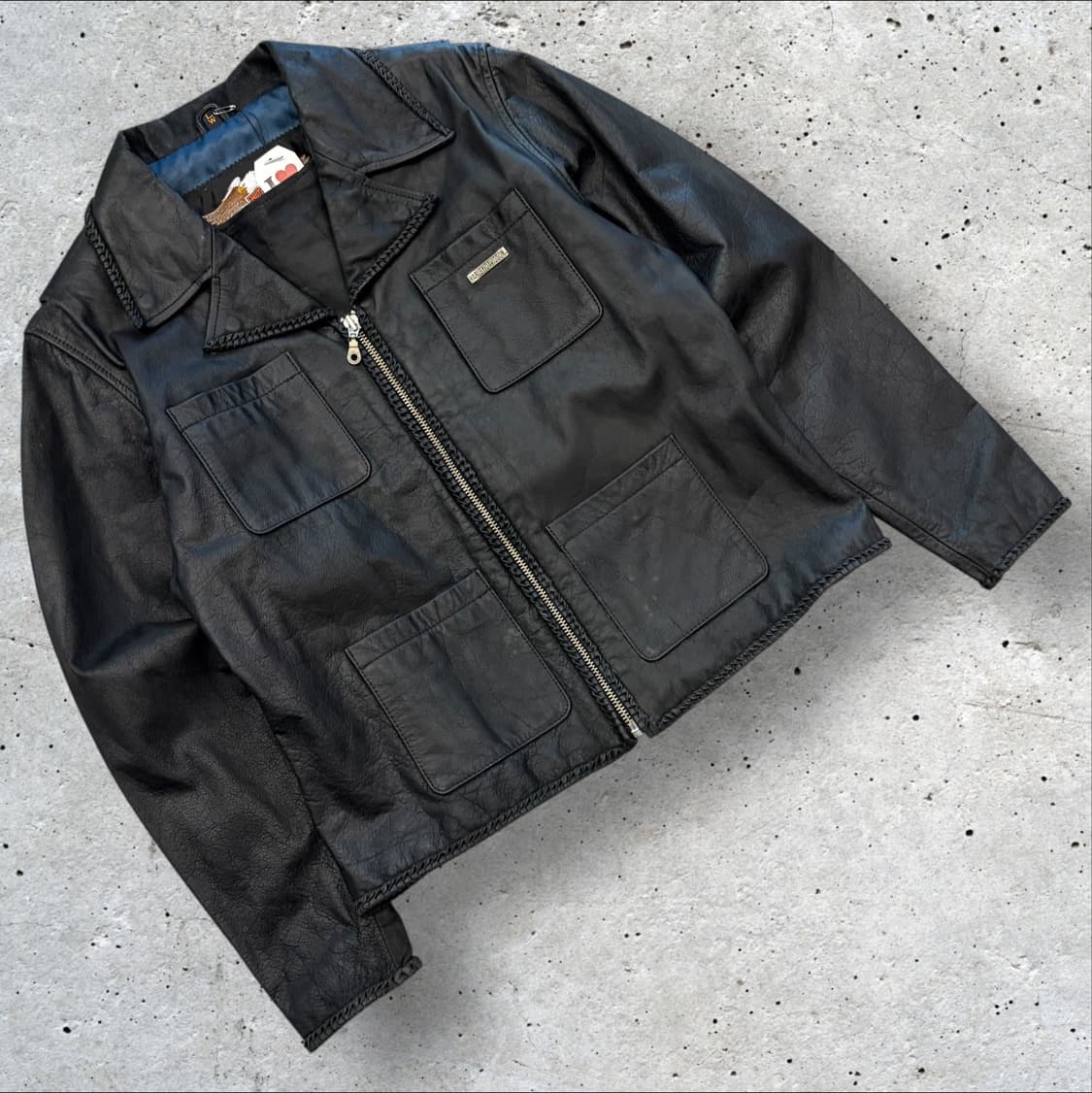 [L] 할리데이비슨 우먼 블랙 가죽 레더 자켓 B966 상품이미지1