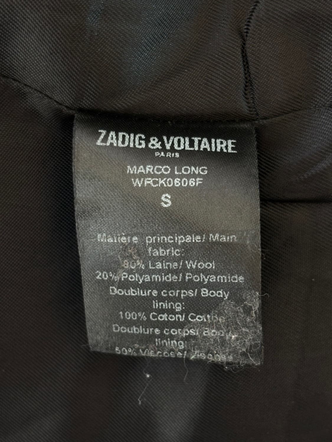 Vintage Zadig&Voltaire Wool Coat 상품이미지9