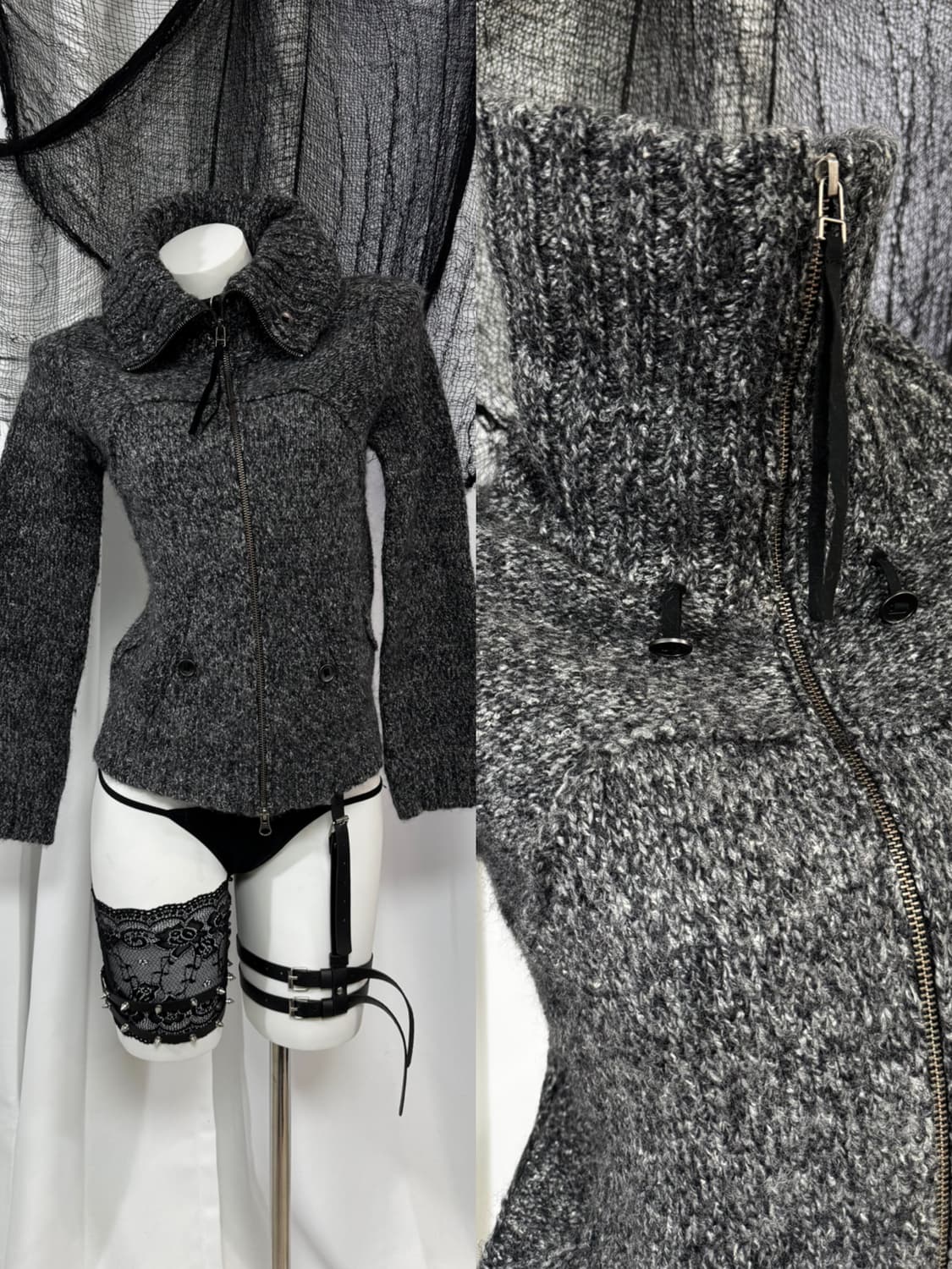 detail knit zip up 상품이미지1