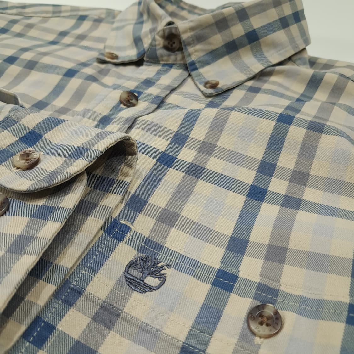 CL375 M 팀버랜드 00s 홍콩판 그래프 체크 베이지 셔츠 남방 상품이미지4