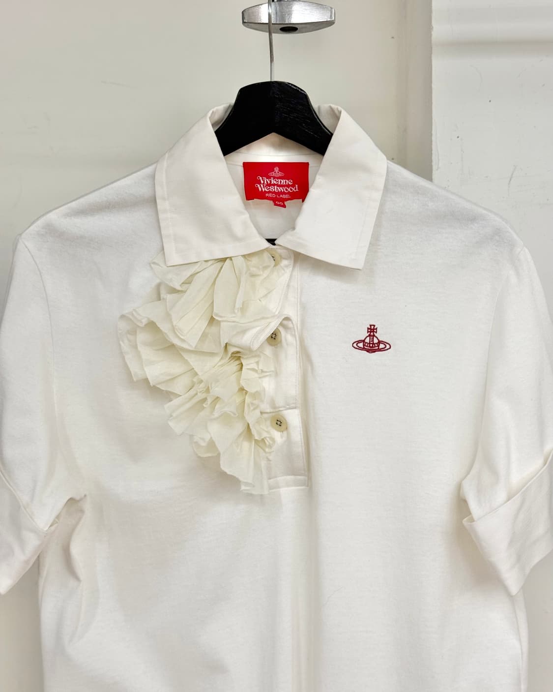 비비안 웨스트우드 레드라벨 화이트 프릴 셔츠 원피스 상품이미지2