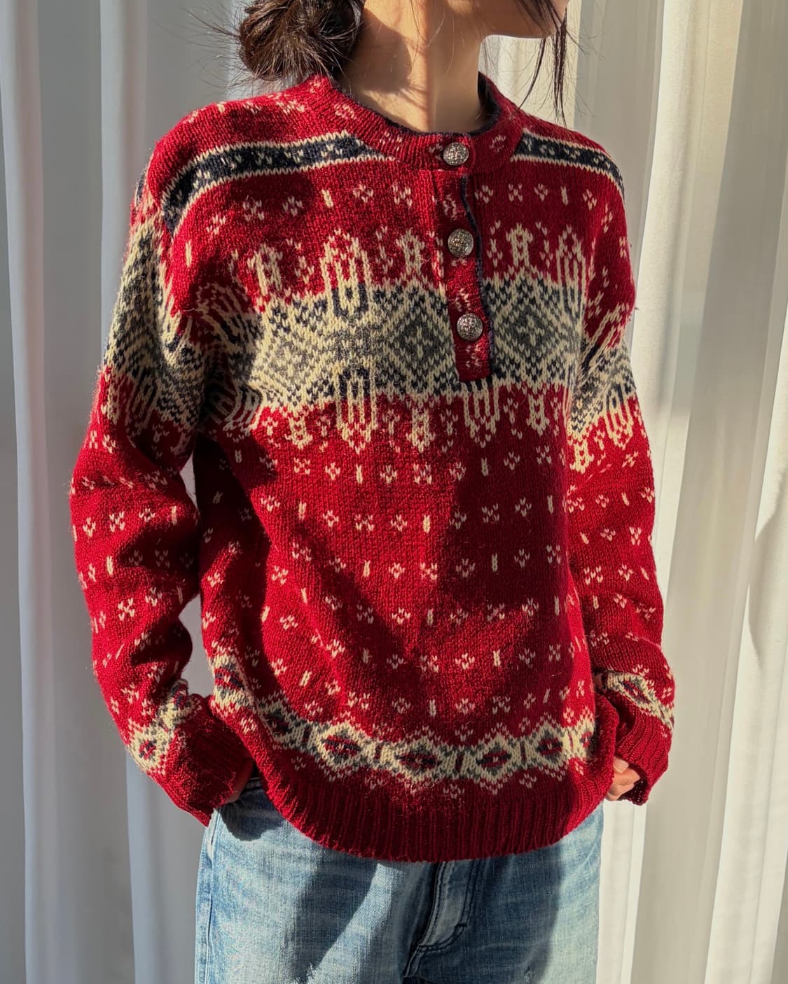 [M]L.L.Bean 엘엘빈 USA 90s 노르딕 니트 상품이미지3