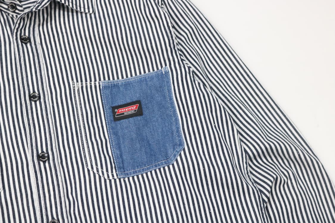 Dickies 디키즈 히코리 스트라이프 데님 포켓 워크 셔츠 (M) 상품이미지4
