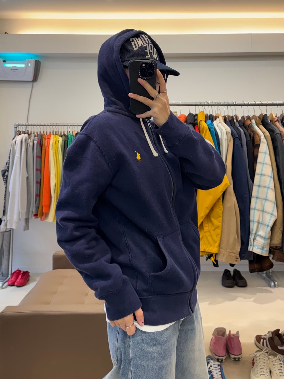 폴로 랄프로렌 와플 기모 후드집업 상품이미지7