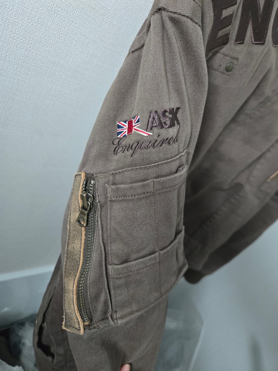 에스크자켓(두껍) y2k 점퍼 브라운점퍼 레더 상품이미지5