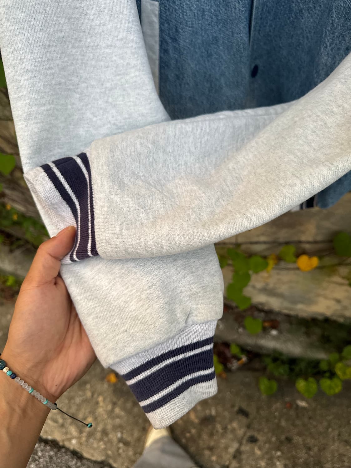 Fruit of the loom 빈티지 자수 데님 스웻 바시티 자켓 상품이미지7