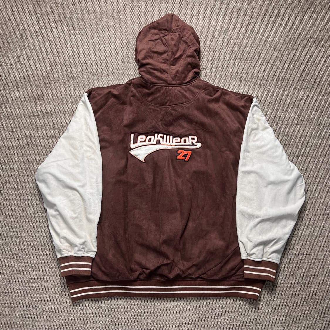 리크웨어 멀티패치 스웨이드 후드 자켓 브라운 XXXL 상품이미지2