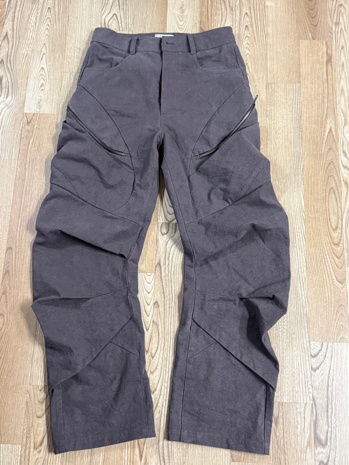 curved drape pants dark brown 상품이미지2