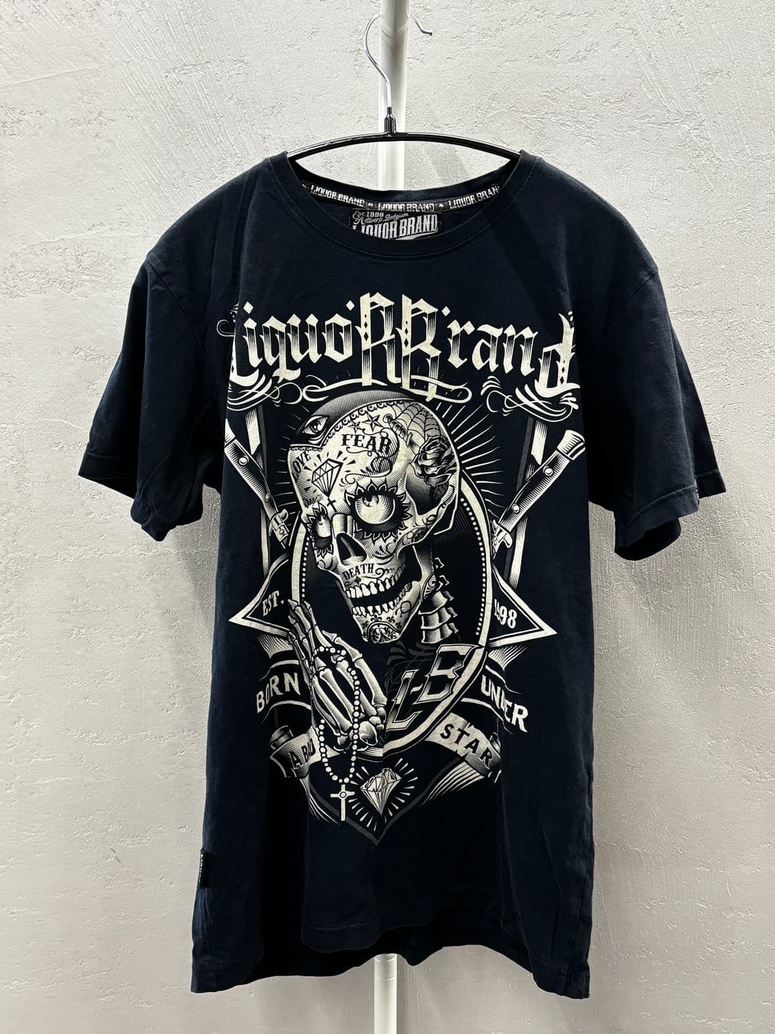 리쿼브랜드 해골 프린팅 반팔 티셔츠 블랙 M 상품이미지2