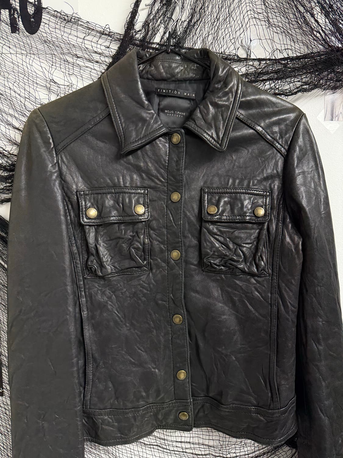 Button detailed leather jacket 상품이미지5