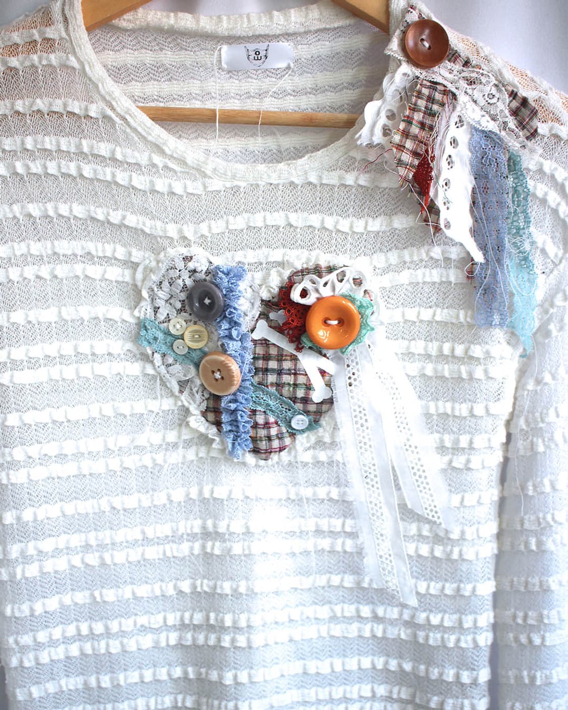 KITSCH lace HEART&WING frill long sleeve 상품이미지3