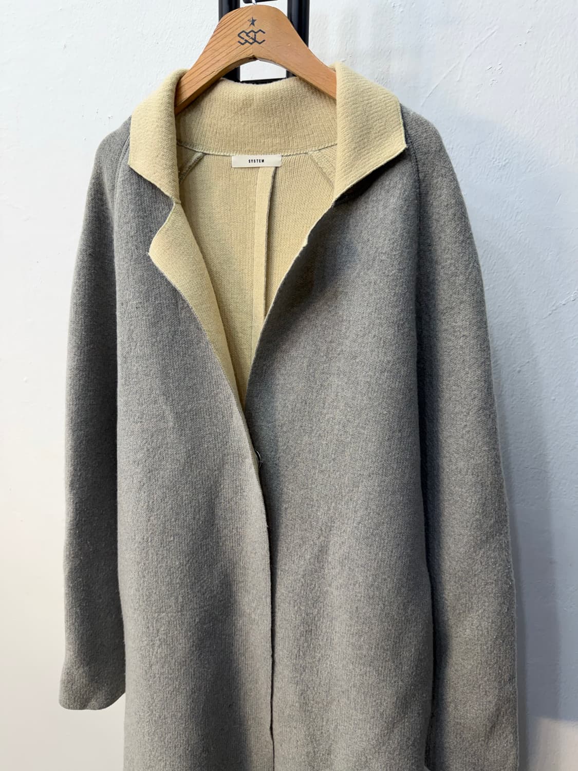 정품) 시스템 한섬 그레이 울 코트 가디건 90F 상품이미지3