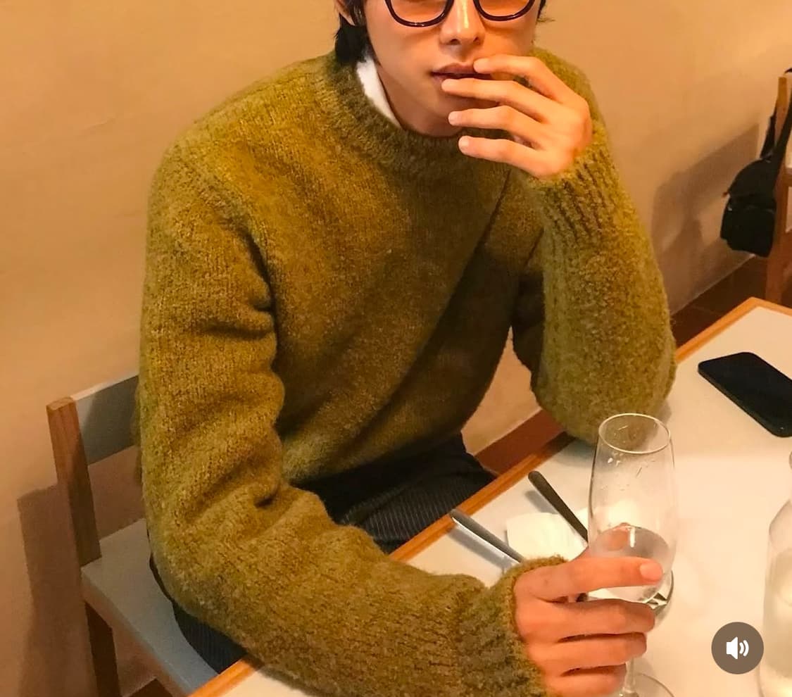 베르노 Boucle Crew Neck Knit Volmit-Yellow 상품이미지1