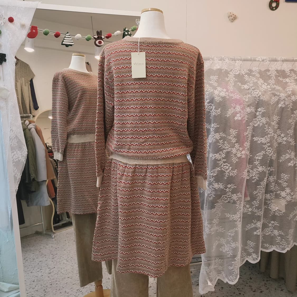 Framboise 노르딕패턴 니트 원피스 상품이미지7