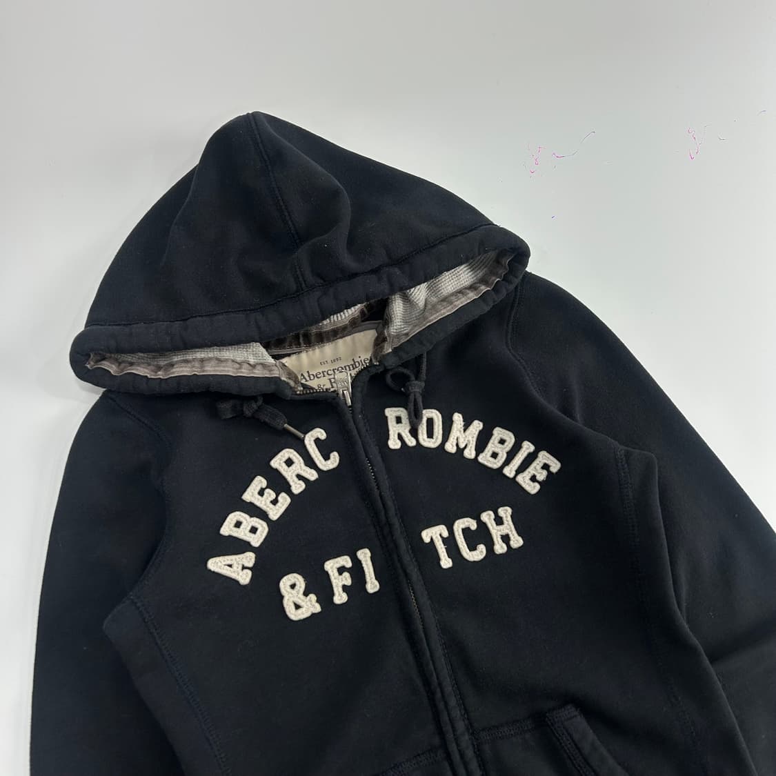 Abercrombie 아베크롬비 스펠아웃로고 네이비 후드집업  상품이미지4