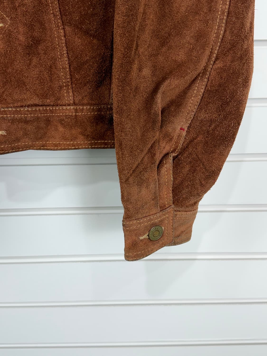 90’s PEPE CO GOODS 스웨이드 레더 트러커 자켓 상품이미지4