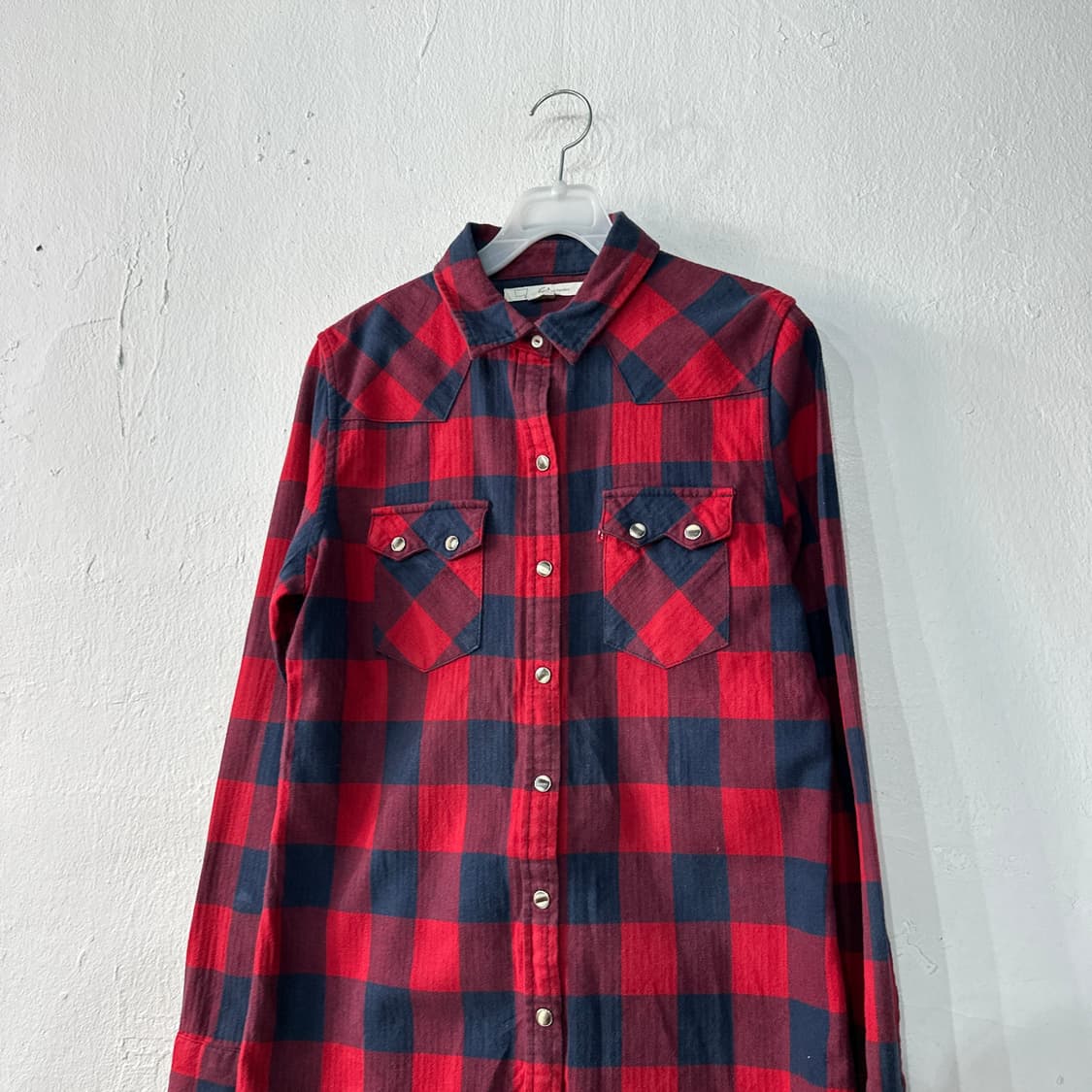 리바이스 웨스턴 체크 롱셔츠 여성M 상품이미지2
