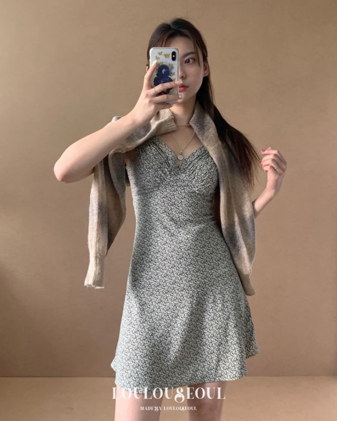 [새상품] 루루서울 피크닉 플라워 미니 드레스 그린 상품이미지1