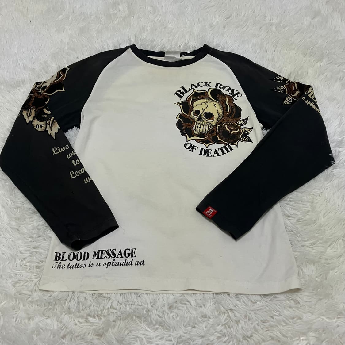 빈티지 로즈 나그랑 스컬 펑키 긴팔 894 y2k 스트릿 모리 갸루 일본 상품이미지3