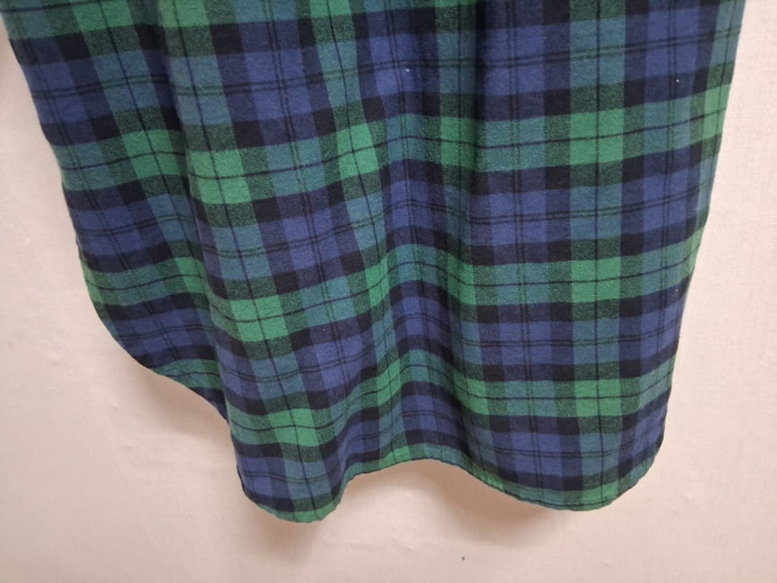 FRED PERRY 네이비그린체크 겨울 면체크  셔츠 원피스 미디 여성  상품이미지7