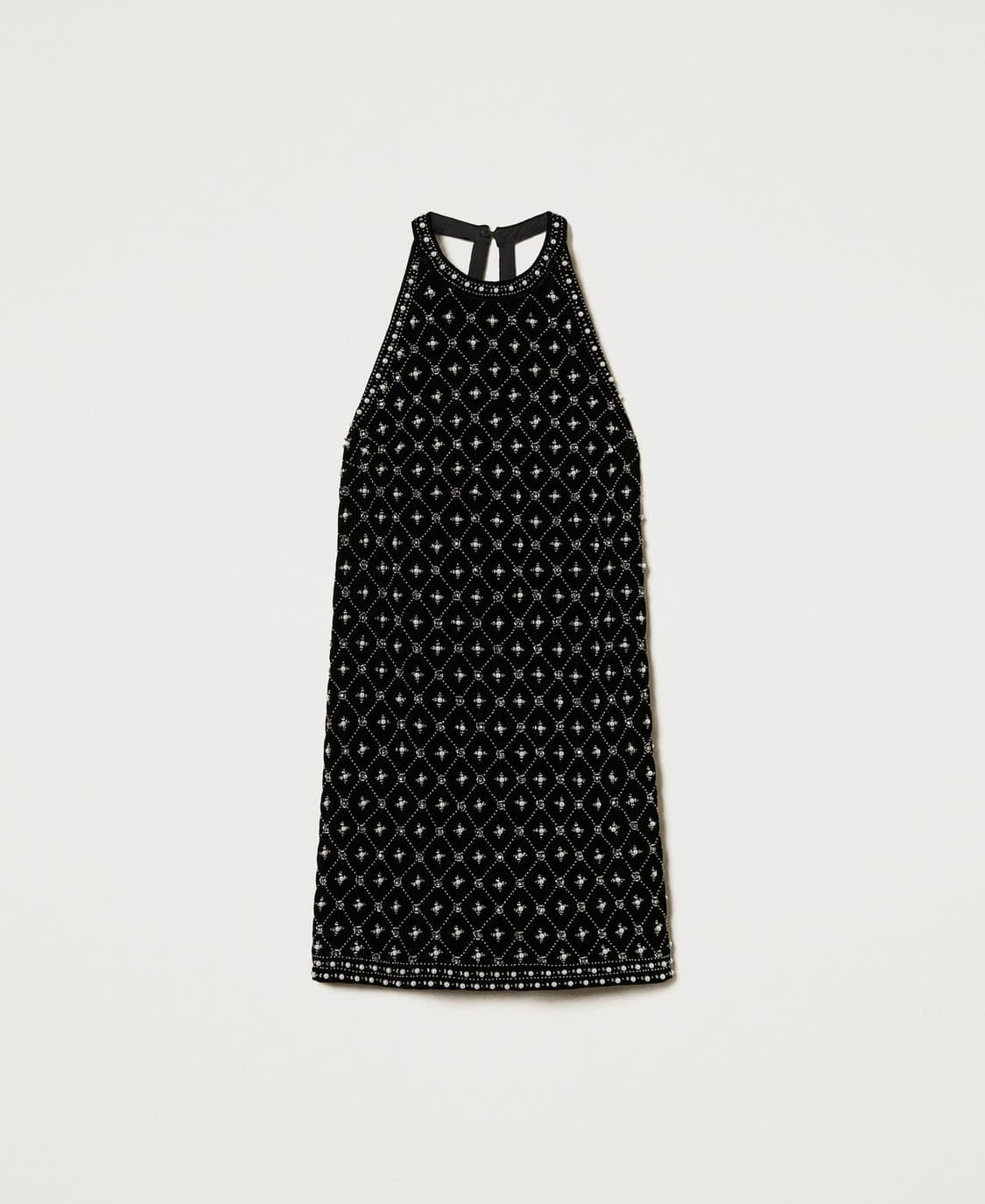 트윈셋 벨벳 쥬얼 홀터넥 원피스(새제품)  상품이미지7