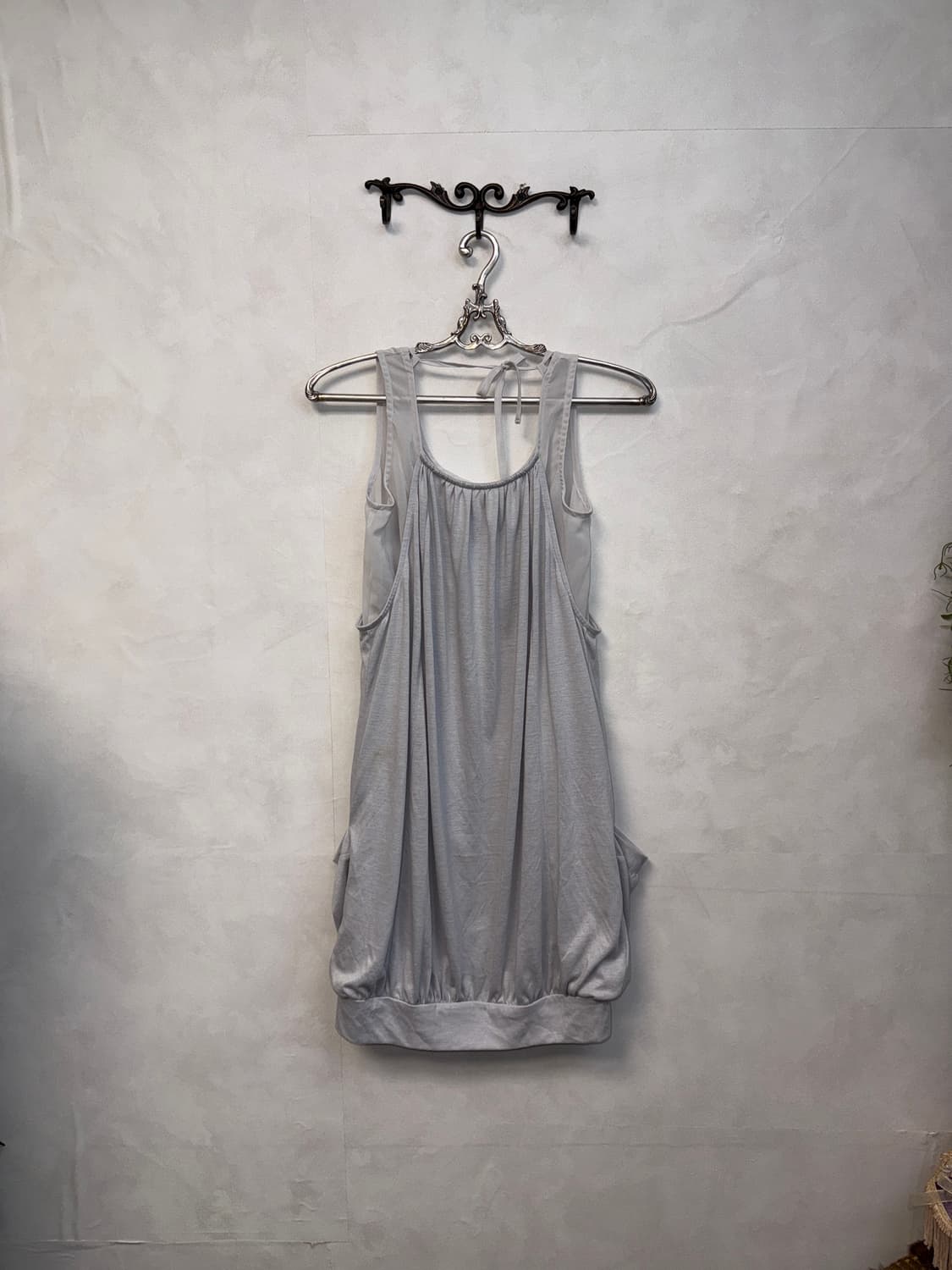Gray chiffon layered balloon pocket ops 상품이미지3