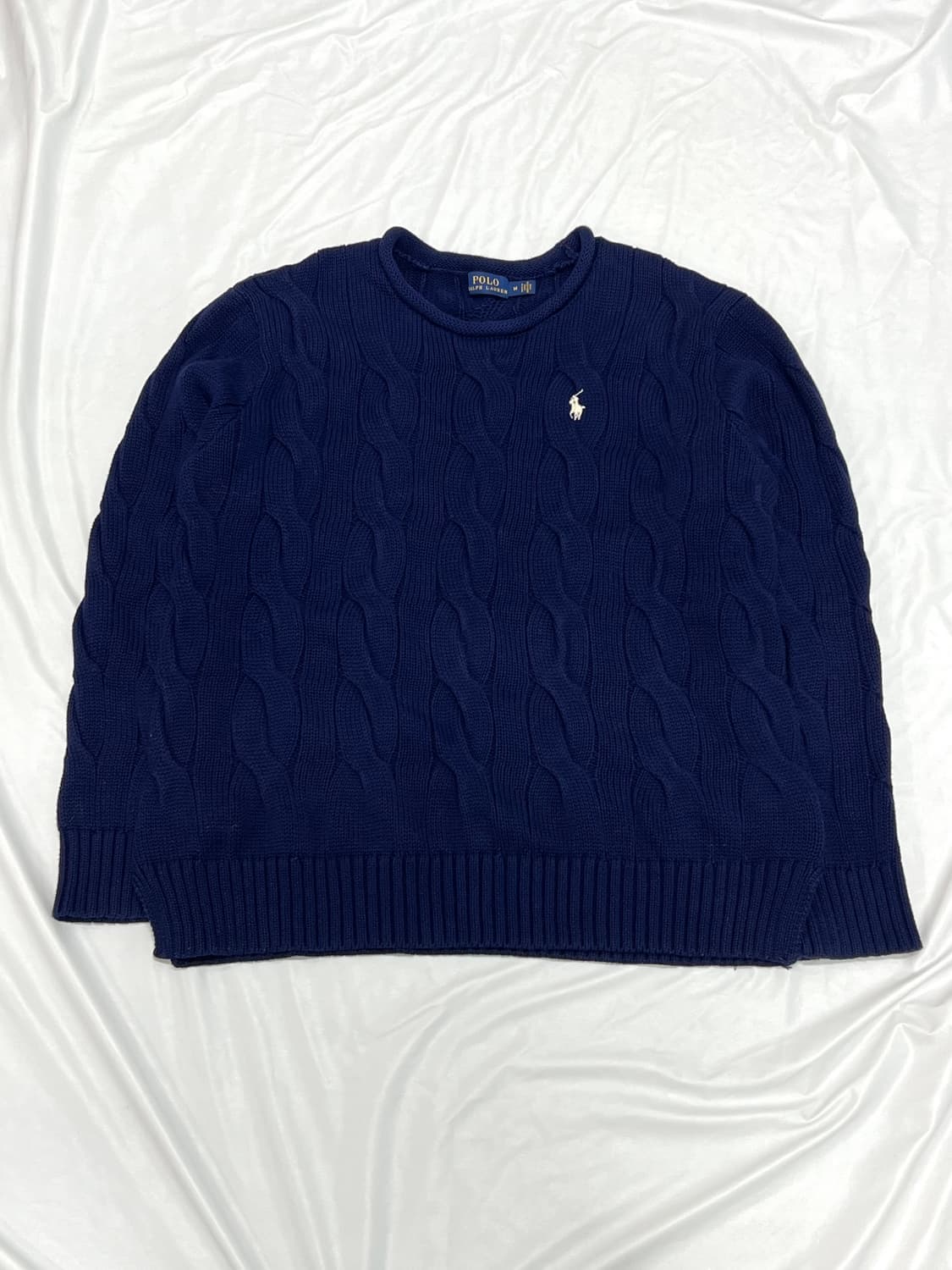 (M) 폴로랄프로렌 케이블 꽈배기 니트 네이비 상품이미지1
