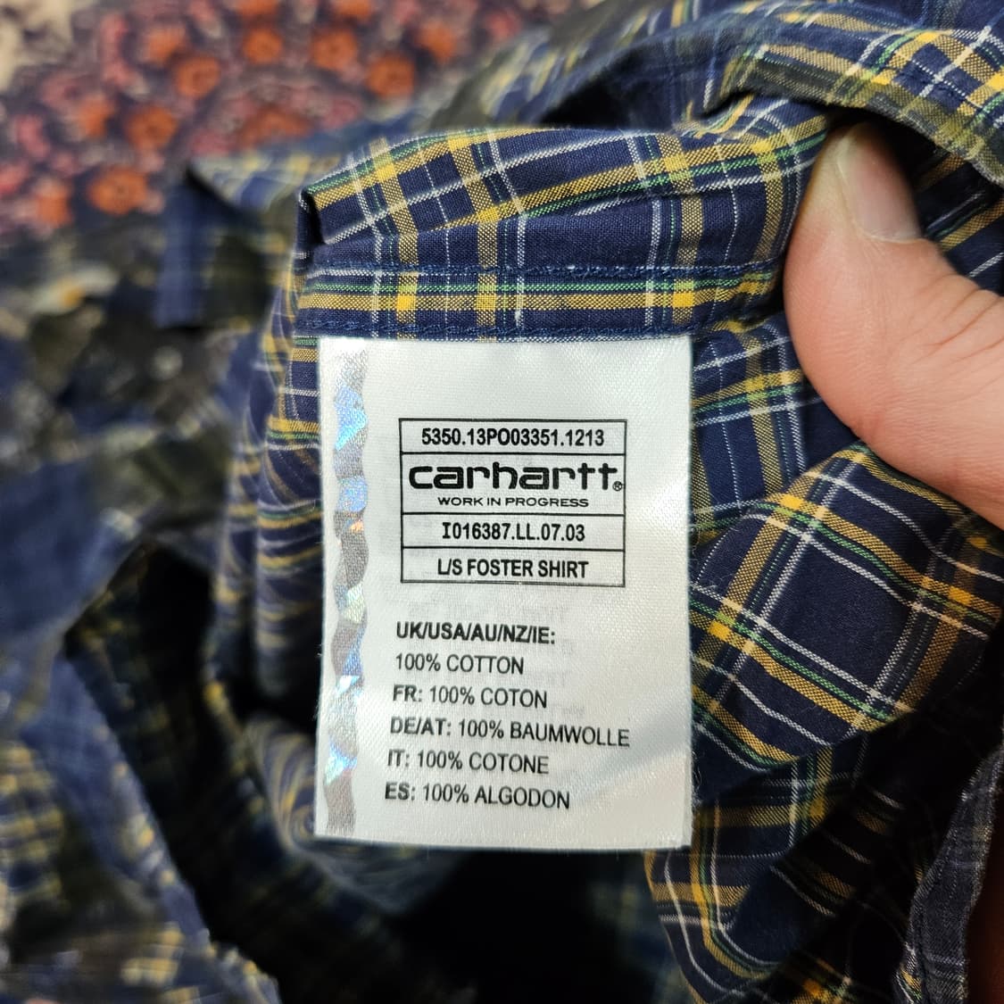 칼하트 메트로블루 컬렉션 블루 카모 체크 셔츠 M size 상품이미지8