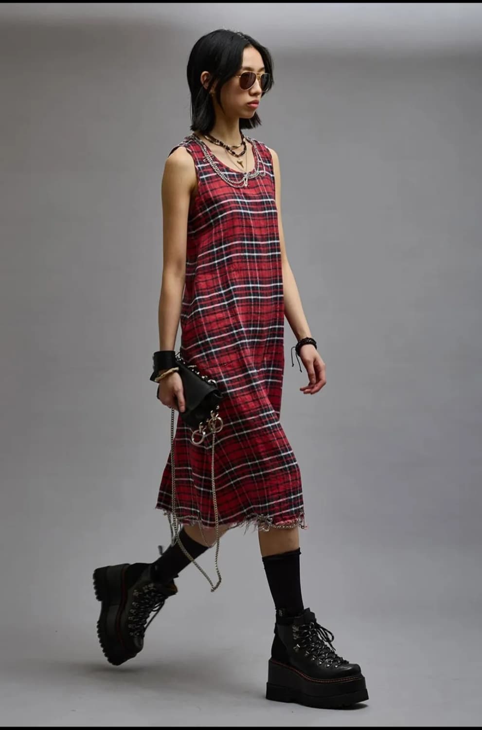 알써틴 R13체크 체인 원피스 상품이미지1