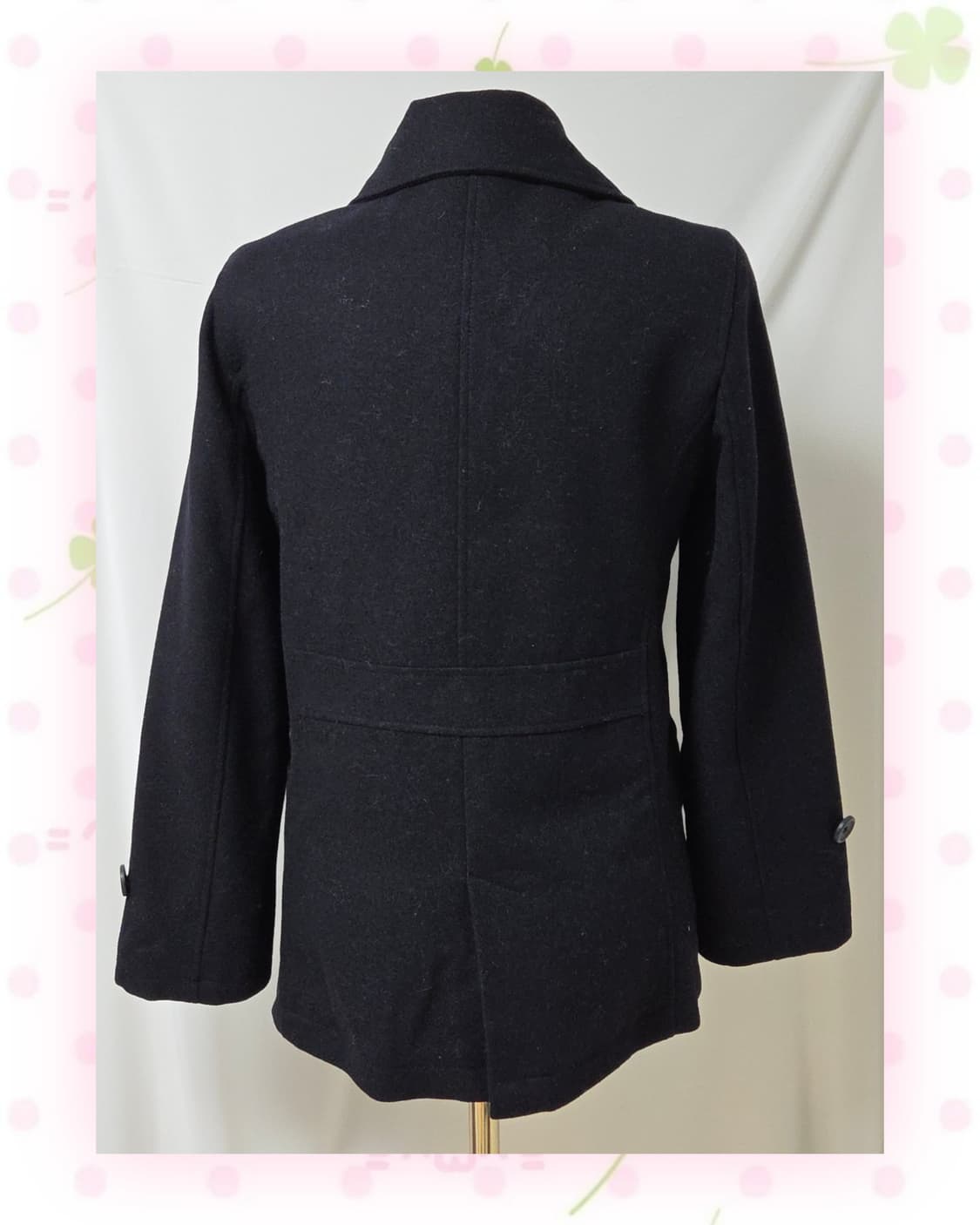 HUSHUSH 블랙 울혼방 코트 상품이미지6