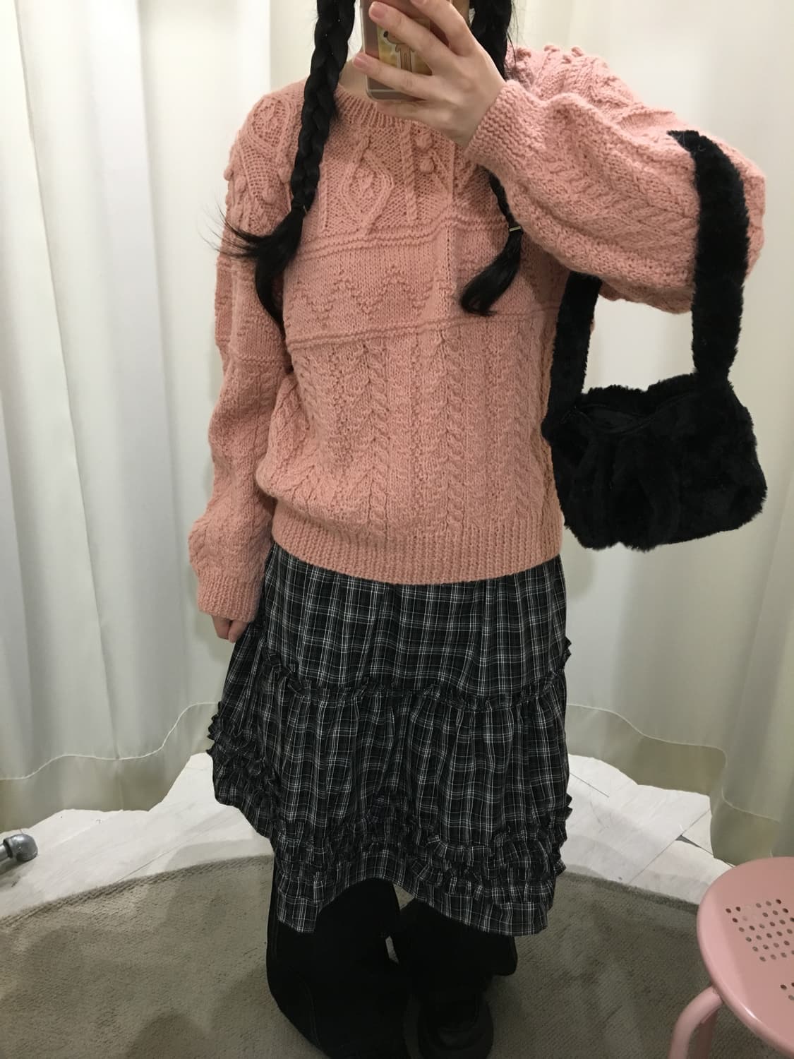 pink pompom knit 상품이미지1