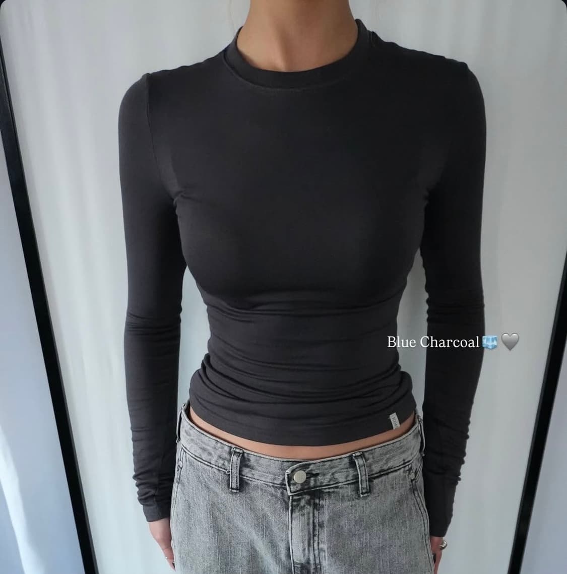 킴즈서울 컨투어 롱슬리브 누드, 블루차콜 상품이미지1