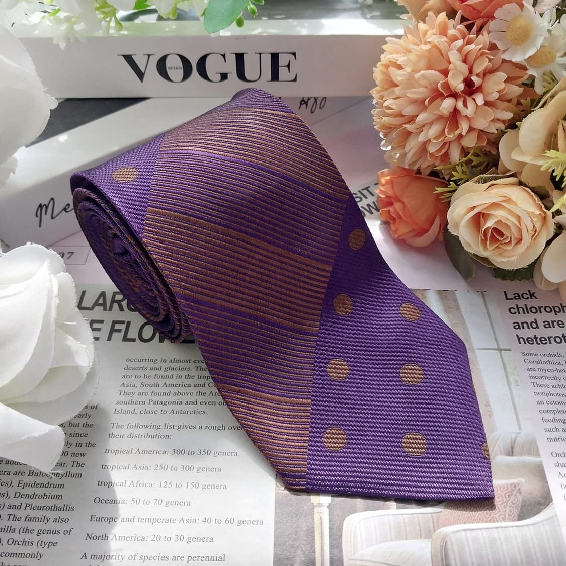 타임 퍼플 도트 스트라이프 패턴 넥타이 8.6cm A+등급 K2395
 상품이미지2