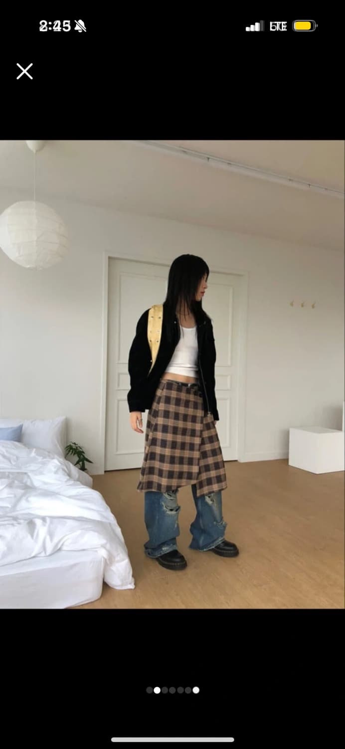 이이알하우스 체크 랩 레이어드 스커트 에프터먼데이 콜하그 피에브레   상품이미지2