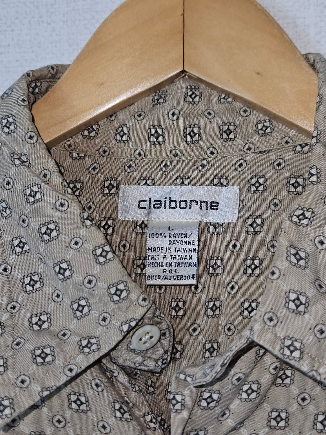 claiborne 레이온 반팔셔츠 라탄 빈티지 페이즐리 L 상품이미지3