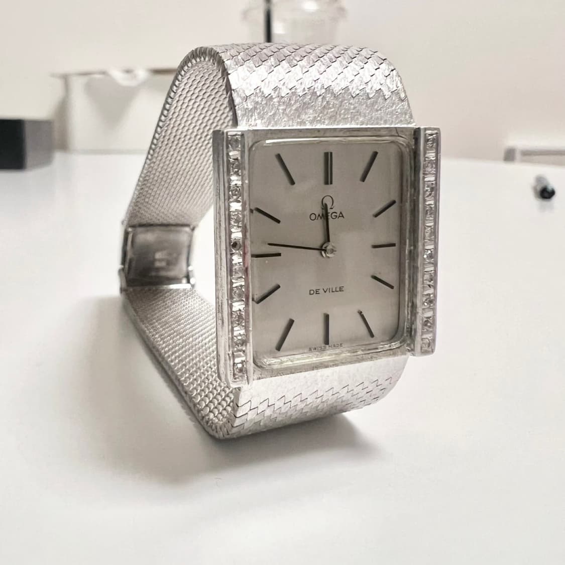 오메가 드빌 빈티지 시계 다이아몬드 베젤 실버 상품이미지5