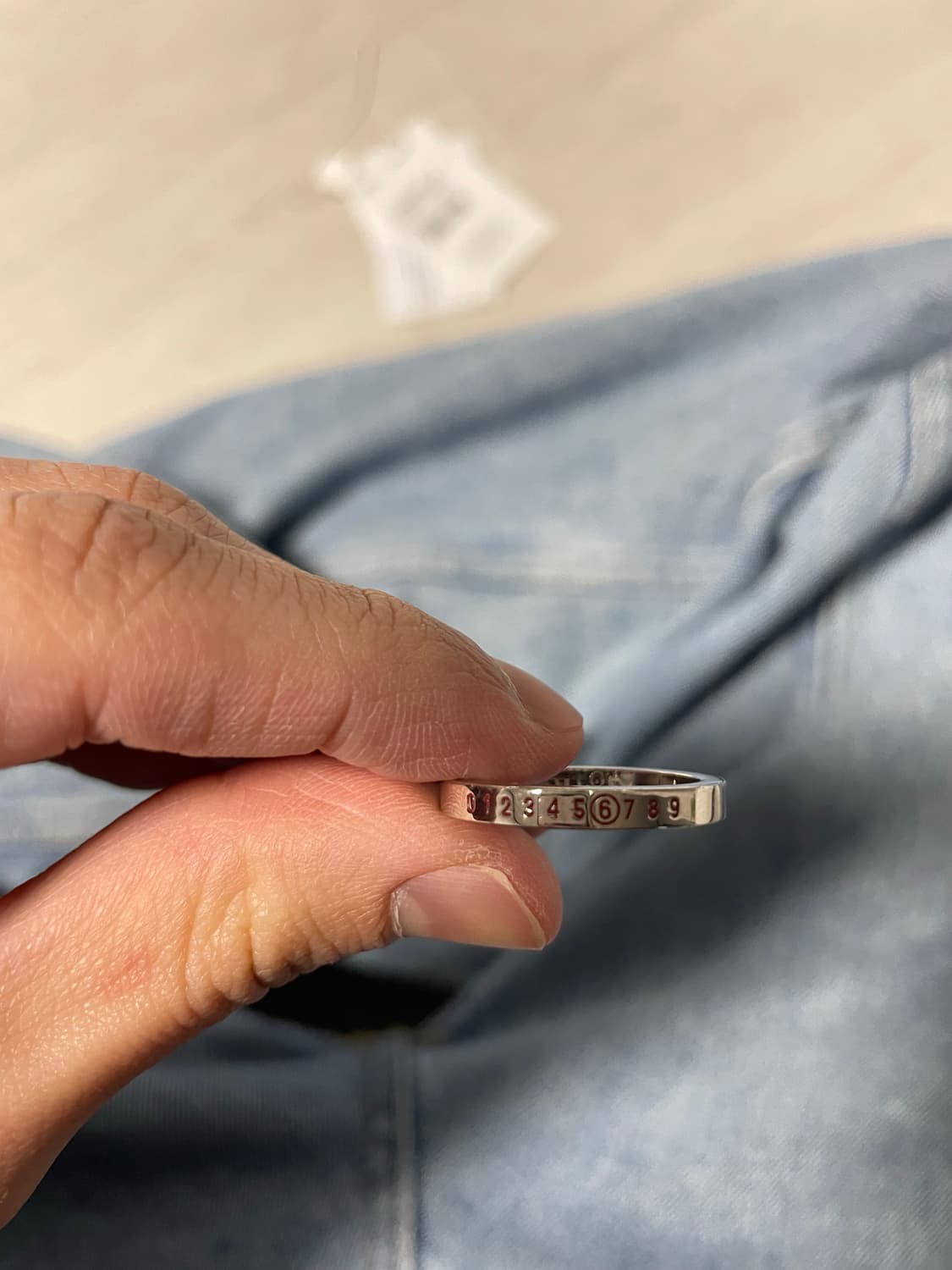 (W) MM6 메종 마르지엘라 이어 오브 더 스네이크 미니멀 뉴메릭 링  상품이미지4