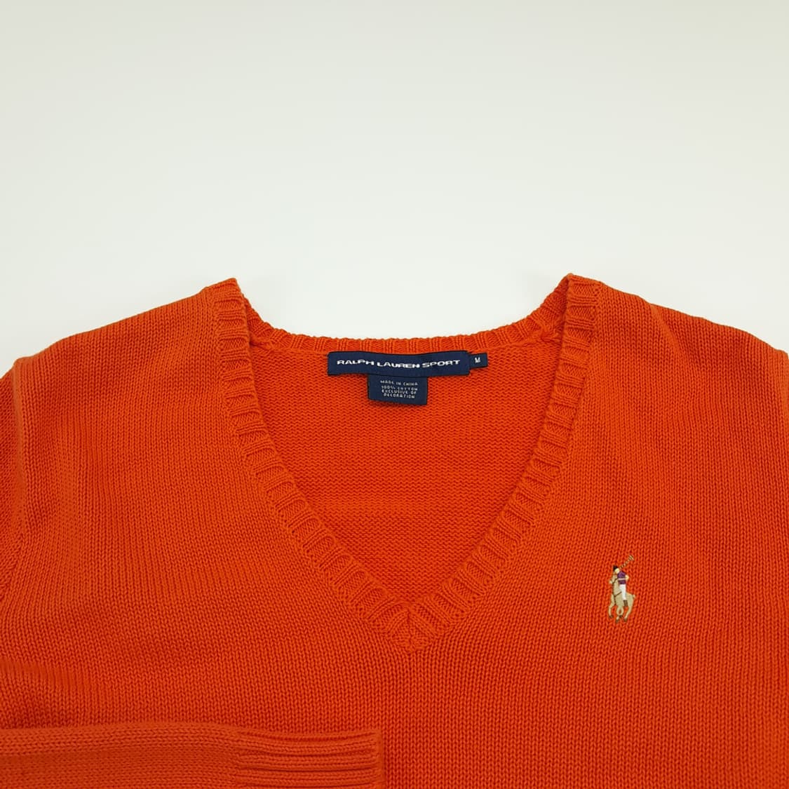 CN744W M 폴로 랄프로렌 오렌지 V넥 긴팔 니트 스웨터 상품이미지3