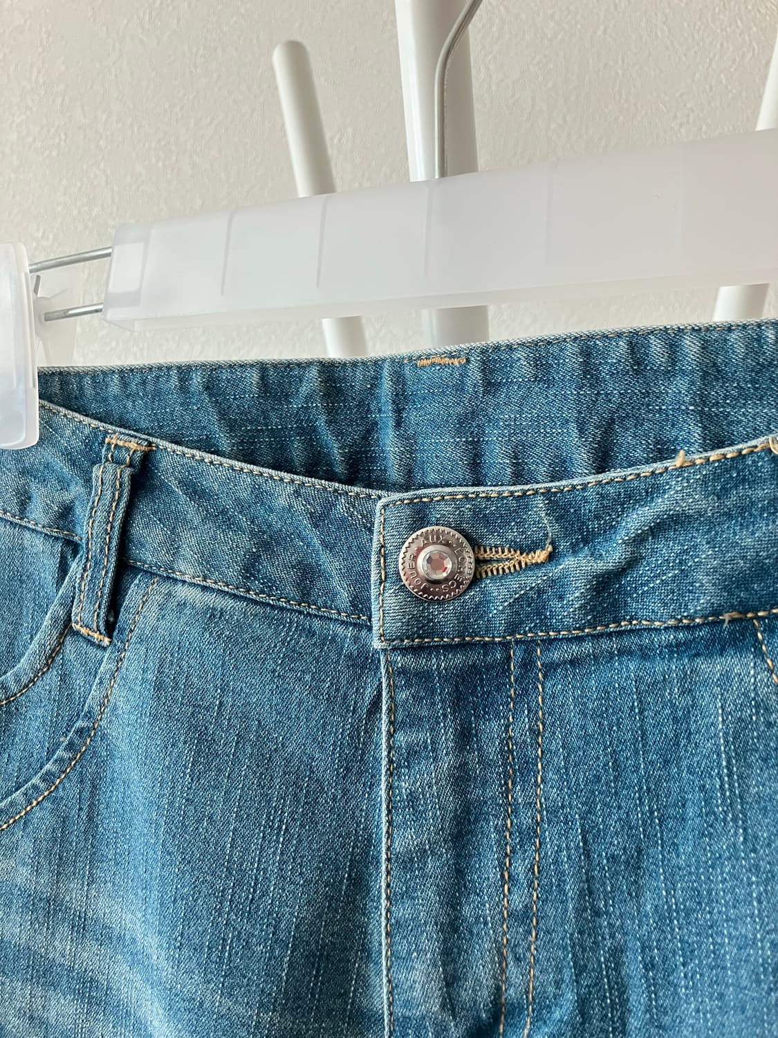 일본빈티지 밑단레이스장식 연청바지 7부바지 카프리진 y2k 상품이미지2