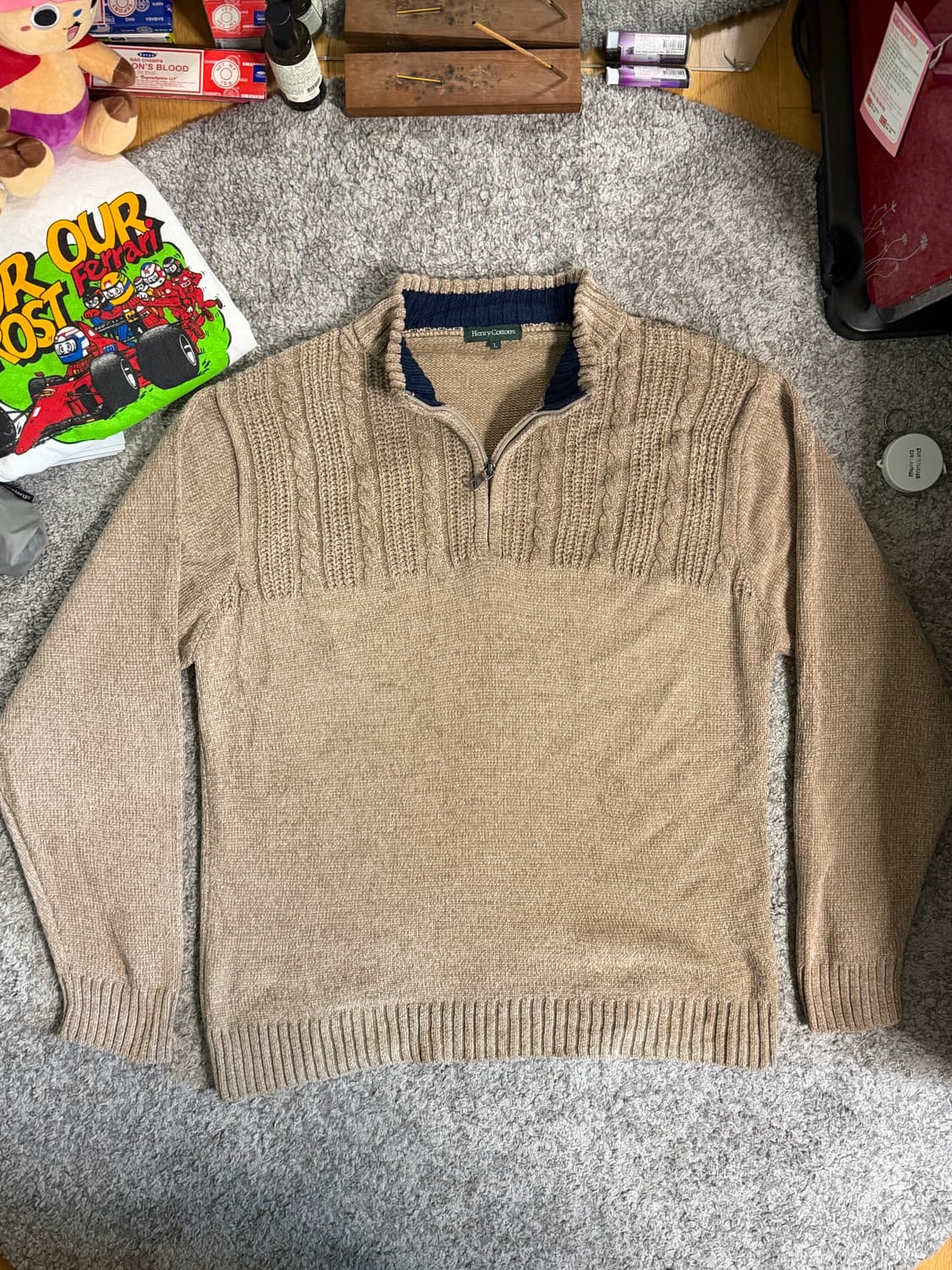 헨리코튼 케이블 하프집업 니트 상품이미지1