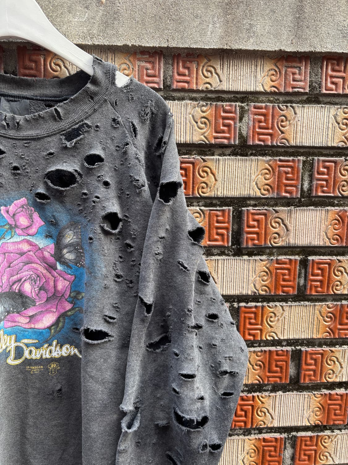 80s 3d엠블럼 할리데이비슨 디스트레스드 스웻셔츠 상품이미지2