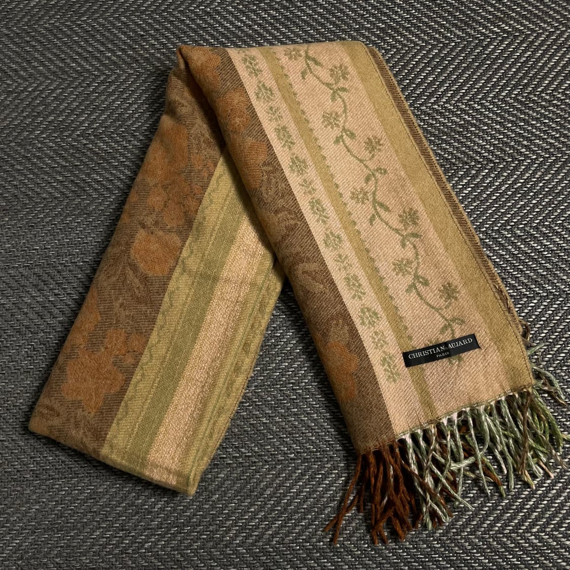 크리스찬 오자르 아메카지 빈티지 패턴 울 캐시미어 혼방 머플러y 4916 상품이미지1