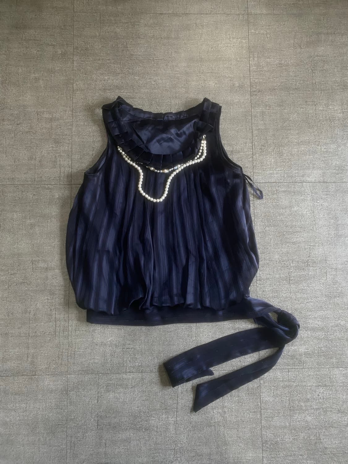 일본빈티지 Coogy 달천깔페어리 보헤미안 진주타이 슬리브리스나시탑 상품이미지1