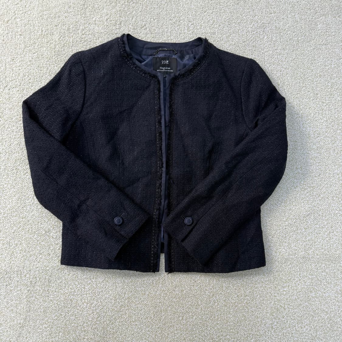 [42] 온워드 카시야마 23지구 여성 네이비 트위드 자켓 1231T1 상품이미지1