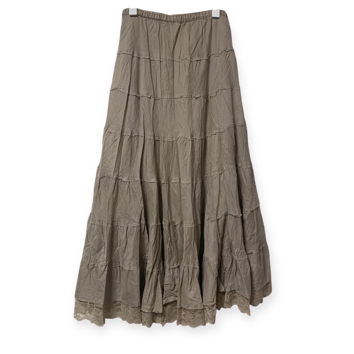 모리걸하구미 일본빈티지 레이스 배색 캉캉 롱스커트 상품이미지1