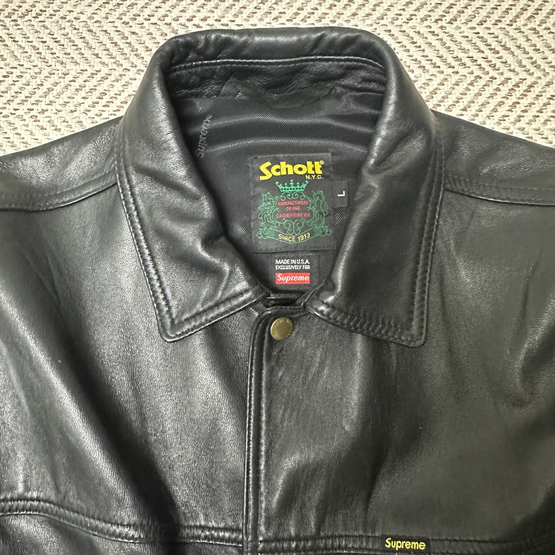 SUPREME X SCHOTT usa made lether jacket 상품이미지3